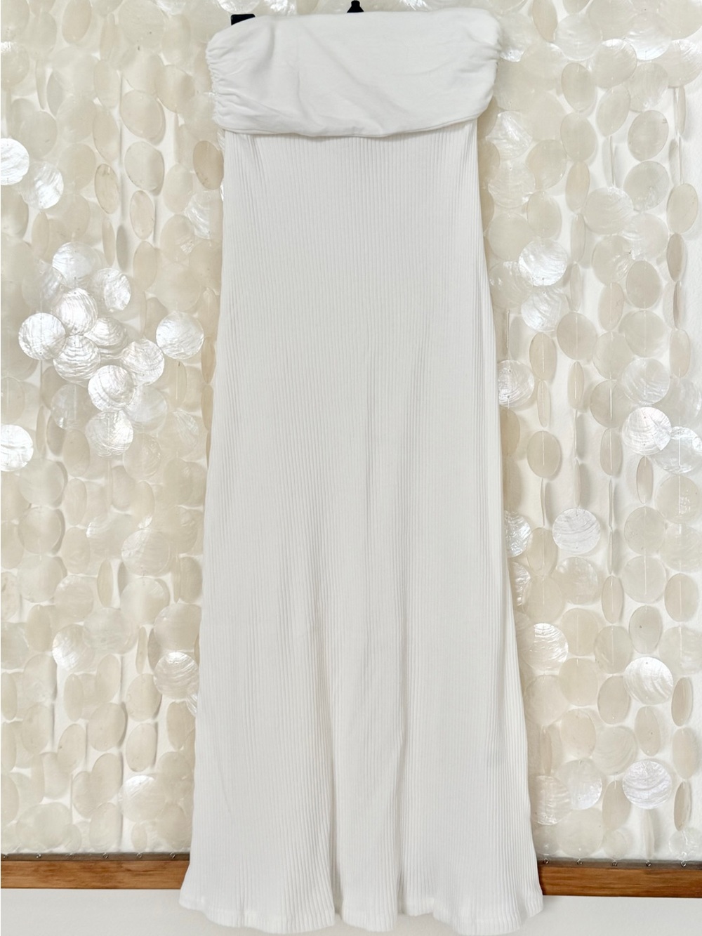 L*SPACE Ribbed convertible Strapless Dress Maxi Skirt WHITE size Small 🤍